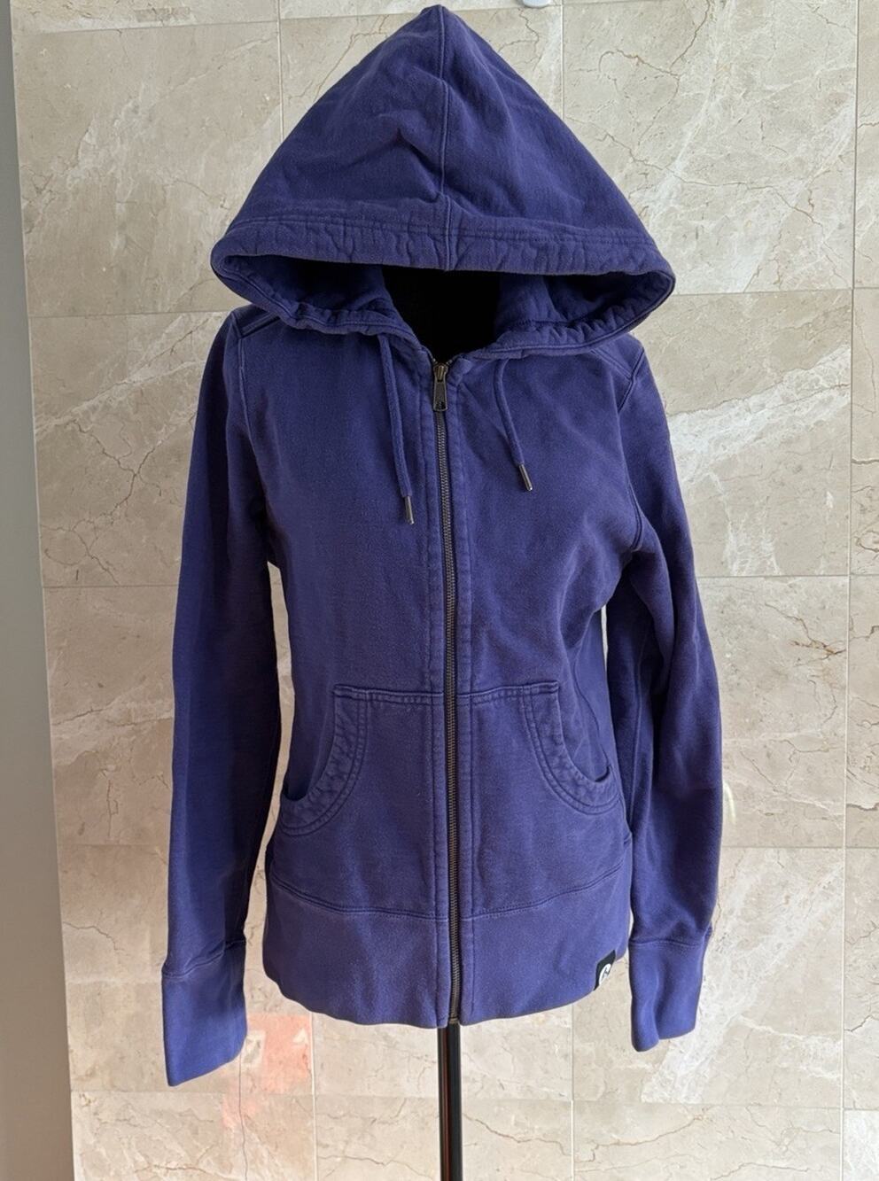 American Giant Women’s Classic Full Zip Hoodie — Large Indigo Heavyweight USA